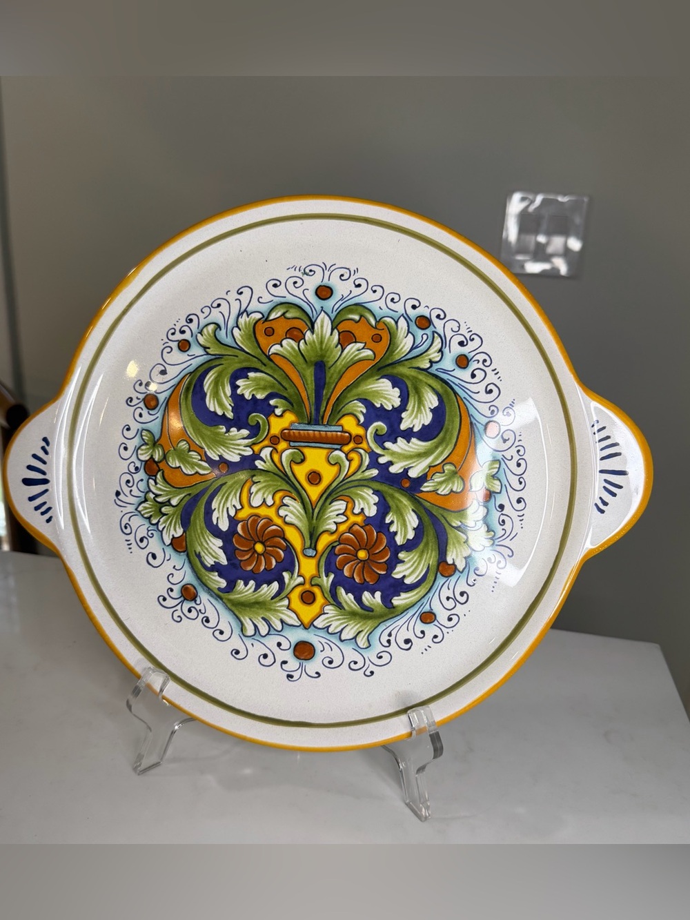 Nova deruta hand -Painted Decorative Ceramic Serving Dish - Multicolor Floral